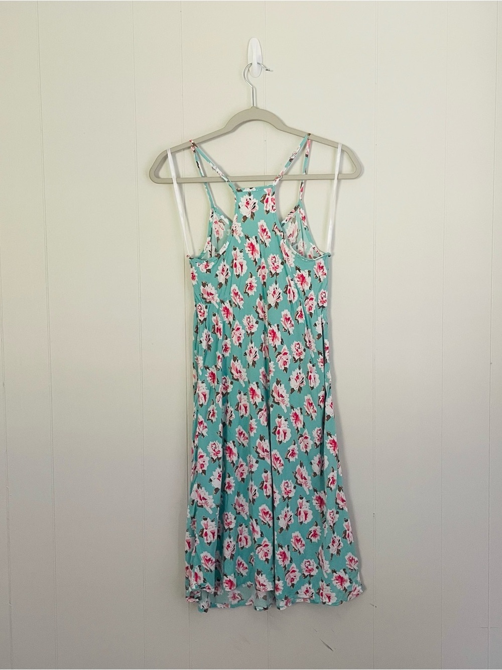 Charming Charlie Floral midi Dress Women’s Small S Aqua Turquoise Pink White - Picture 7 of 12